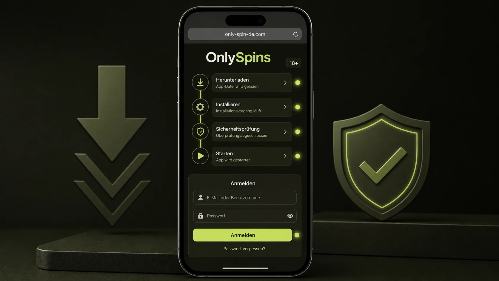 Installation der OnlySpins App