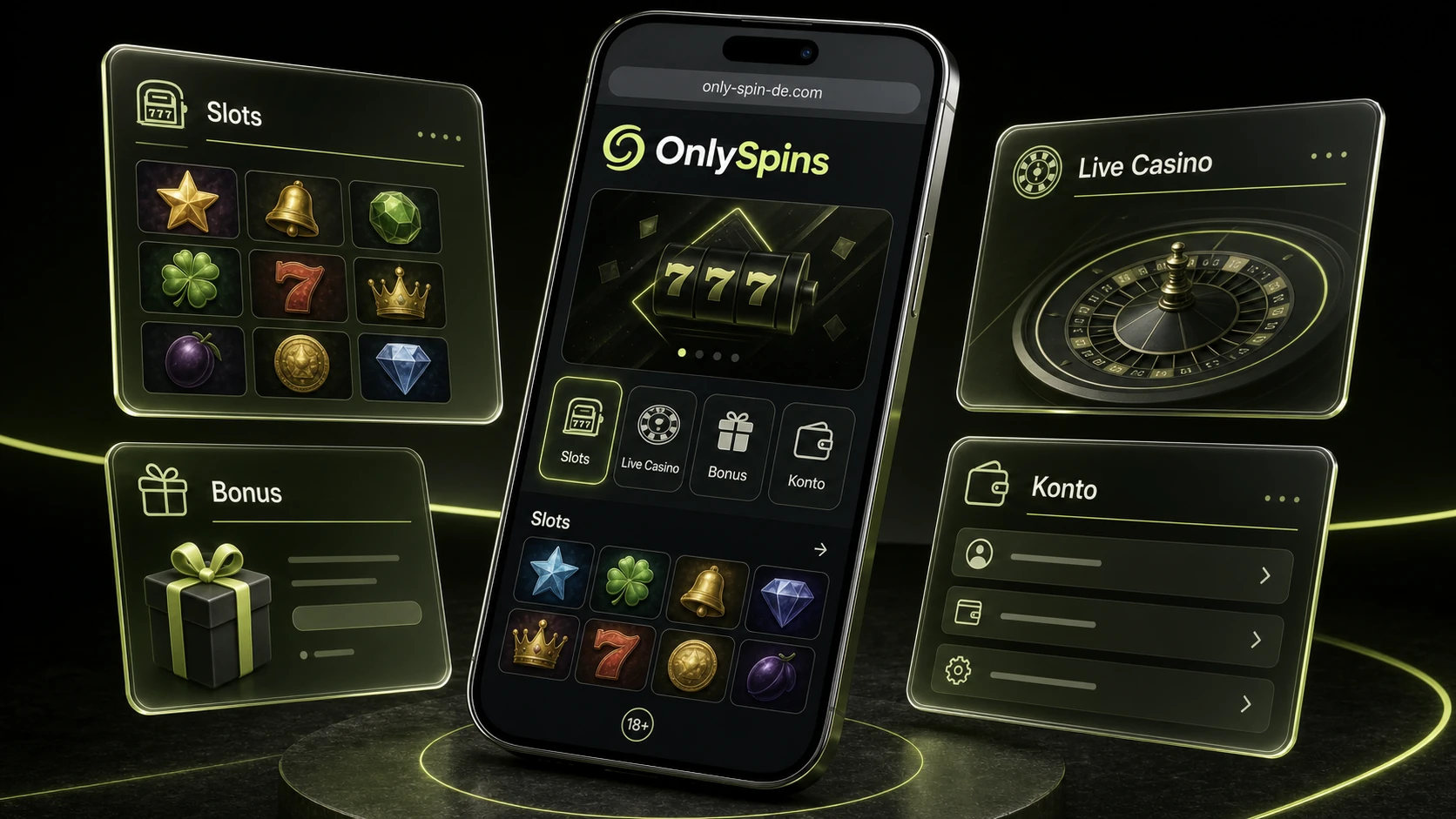 Funktionen der OnlySpins Mobile App