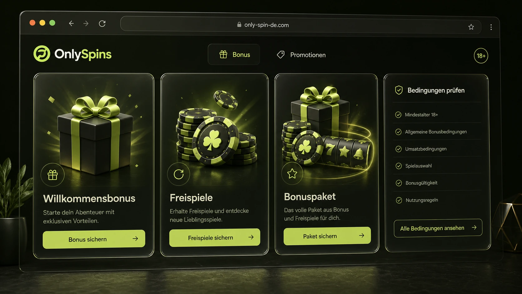 OnlySpins Bonus und Promotionen